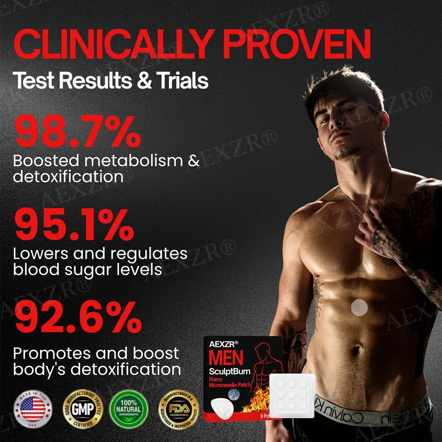 AEXZR® Men SculptBurn Nano Microneedle Patch