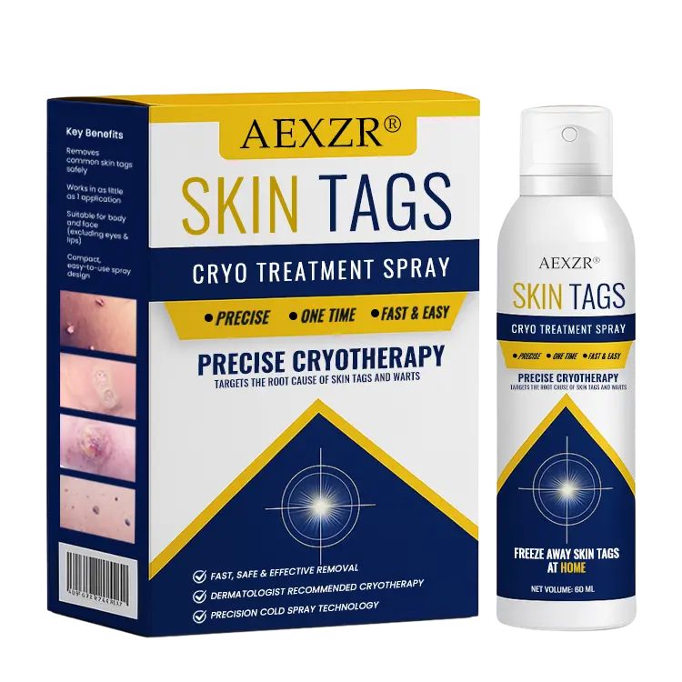AEXZR® Skin Tag Cryo Treatment Spray Precision Cryo-Tech Freezes Away Skin Tags Warts in Seconds No Blades, No Pain.