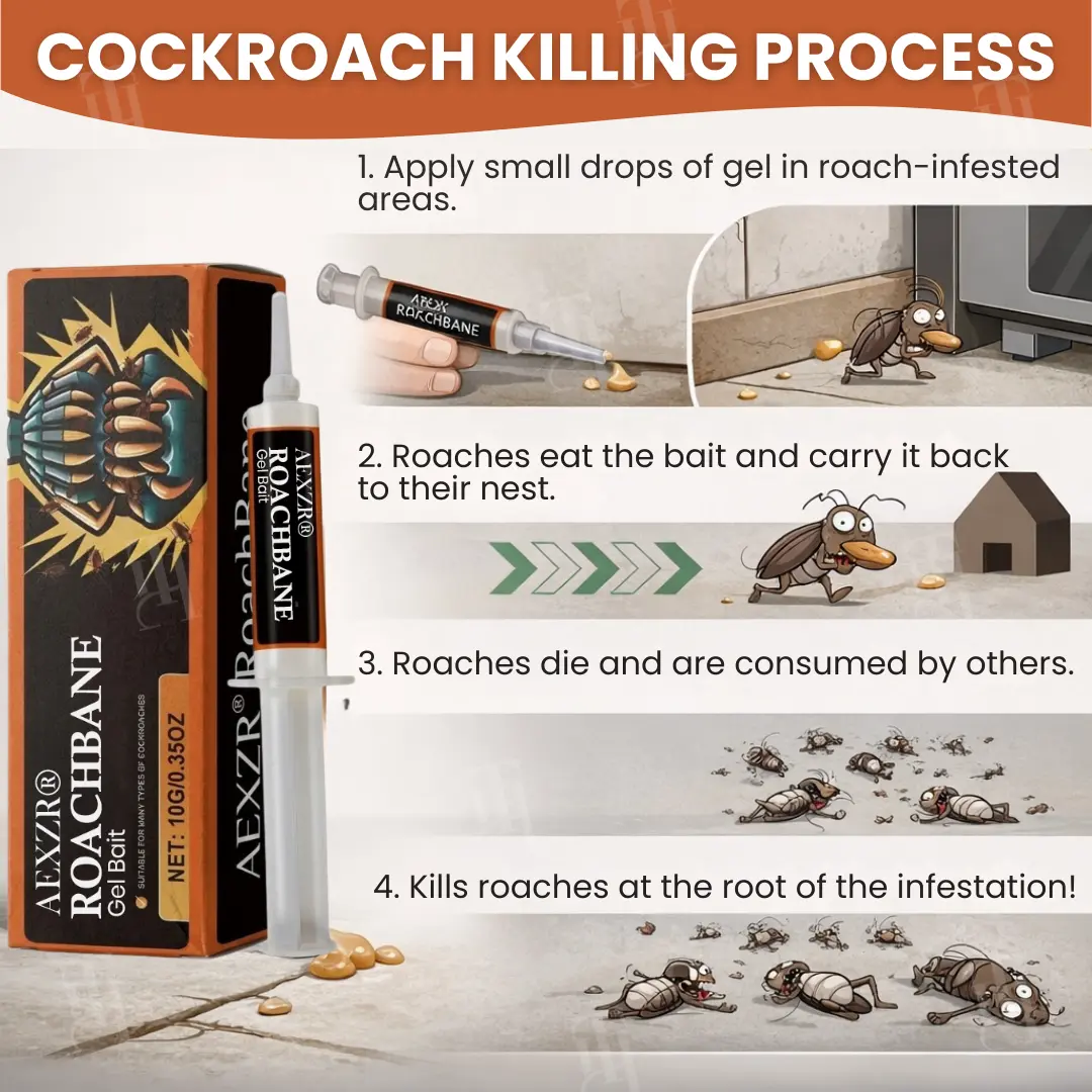 AEXZR® RoachBane Gel Bait Eliminate Roaches in 24 Hours
